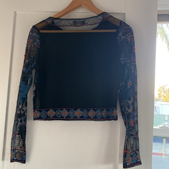 Zara tops Zara Premium Collection Beaded and Embroidered Top Size Medium - Picture 8 of 8